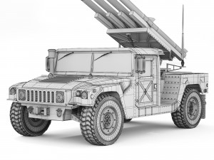 HMMWV 1097A2 CLAWS AMRAAM 2008 Modèle 3D