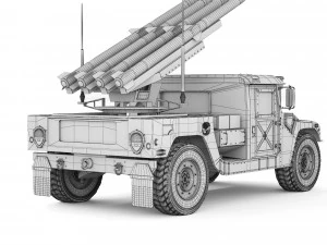 HMMWV 1097A2 CLAWS AMRAAM 2008 3D Model
