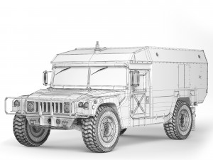 HMMWV M996A1 Ambulance 2004 3D Модель