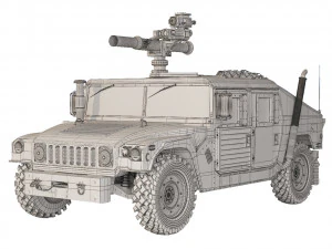 HMMWV M1046 TOW Missile 2006 3D Model
