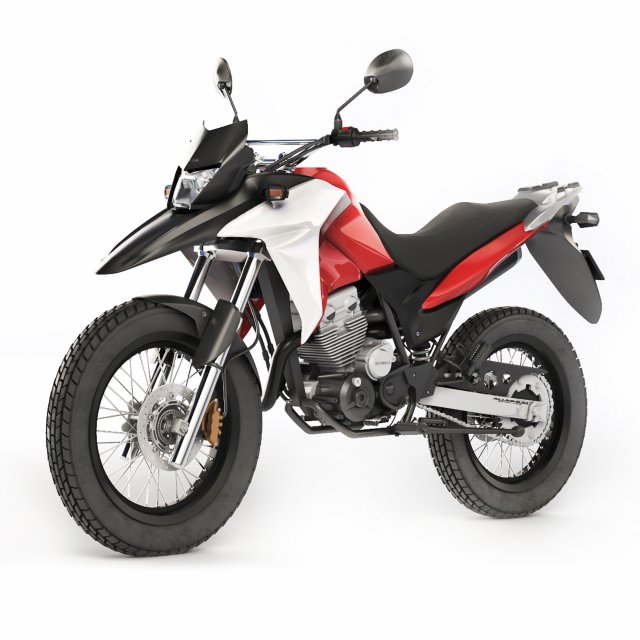 HONDA XRE 300 2016 3D Model .c4d .max .obj .3ds .fbx .stl .blend 