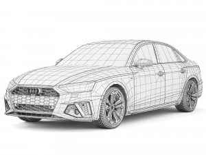 Audi A4 S-Line 2021 3D Model