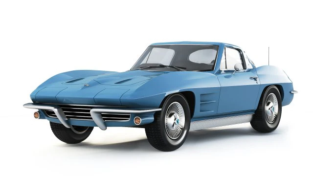 Chevrolet Corvette Stingray C2 1963 3D Model .c4d .max .obj .3ds .fbx .stl .blend