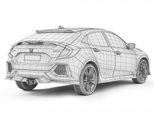 Honda Civic Hatchback 2017 Model 3D