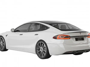 Tesla Model S 격자 무늬 2021 3D 모델