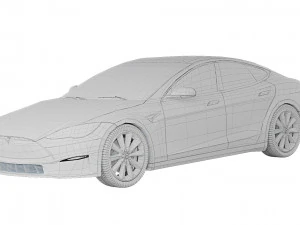 Tesla Model S 격자 무늬 2021 3D 모델