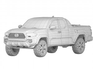 Toyota Tacoma extended cab 2017 3D 모델