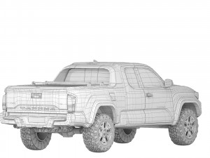 Toyota Tacoma extended cab 2017 3D 모델