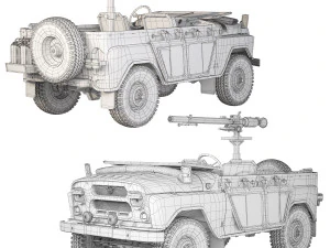 UAZ 469 SPG-9 1980 3D Model