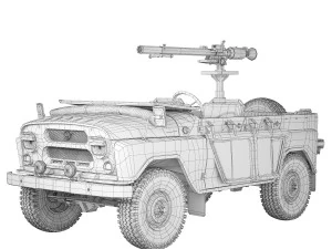 UAZ 469 SPG-9 1980 3D Model