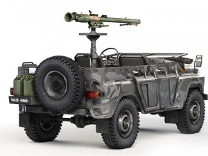UAZ 469 SPG-9 1980 3D Model