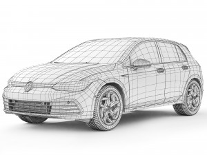 Volkswagen Golf VIII 2019 3D Modell