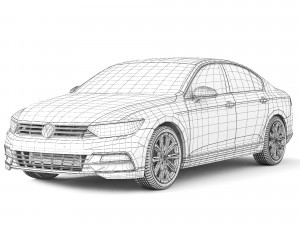 Volkswagen Passat B8 R-Line 2018 3D Model