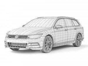 Volkswagen Passat B8 Variant R-Line 2015 3D Model