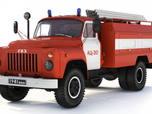 GAZ 53 AC-30-106G fire truck 1987 3D 모델