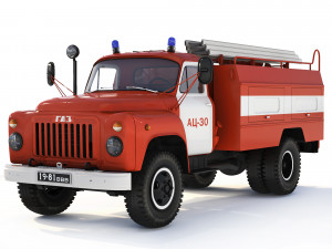 GAZ 53 AC-30-106G fire truck 1987 3D 模型