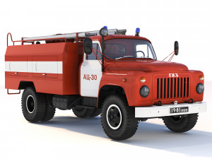 GAZ 53 AC-30-106G fire truck 1987 3D 模型