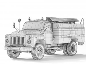 GAZ 53 AC-30-106G fire truck 1987 3D 模型