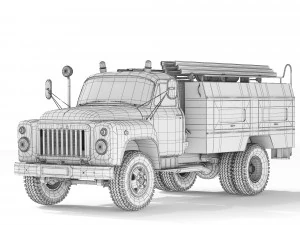 GAZ 53 AC-30-106G fire truck 1987 3D Model