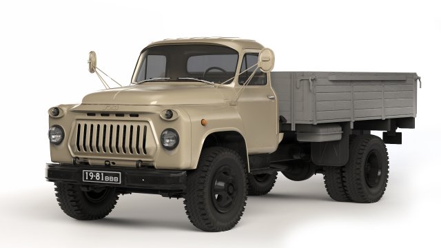 GAZ 53 flatbed body 1961 Model 3D .c4d .max .obj .3ds .fbx .stl .blend