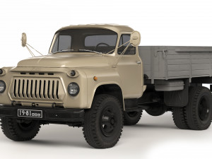 GAZ 53 flatbed body 1961 3D Model