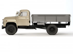 GAZ 53 flatbed body 1961 3D Model