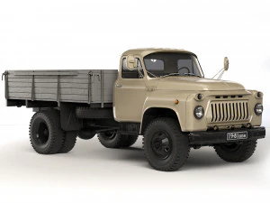 GAZ 53 flatbed body 1961 3D Model