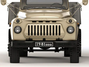GAZ 53 flatbed body 1961 3D Model