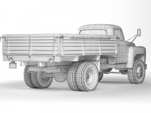 GAZ 53 flatbed body 1961 3D Model