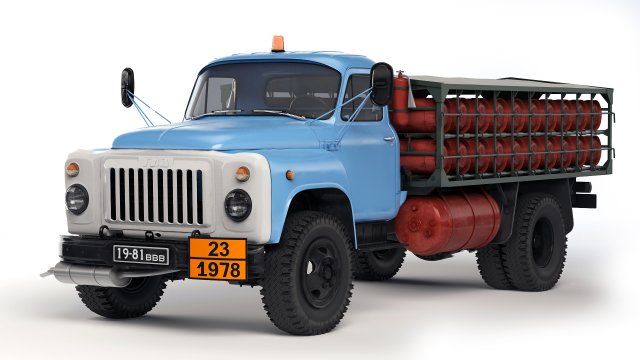 GAZ 53 GTK-40 1974 3D मॉडल .c4d .max .obj .3ds .fbx .stl .blend 