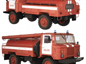 GAZ 66 AC-30 fire truck 1971 3D Model