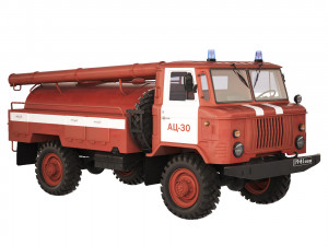 GAZ 66 AC-30 fire truck 1971 Modelo 3D