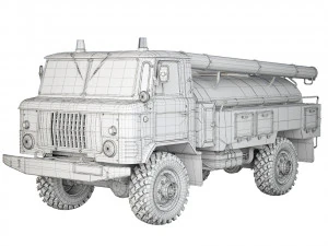GAZ 66 AC-30 fire truck 1971 3D Model