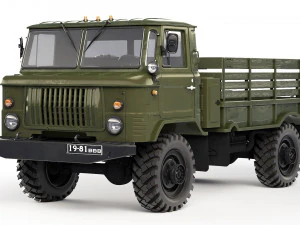 Carrocer&iacute;a plana GAZ 66 1965 Modelo 3D