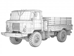 GAZ 66 flatbed body 1965 3D Model