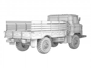 GAZ 66 flatbed body 1965 3D Model