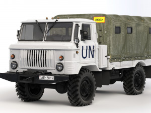 GAZ 66 tarpaulin body 1967 Modelo 3D