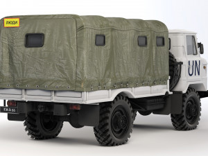 GAZ 66 tarpaulin body 1967 Model 3D