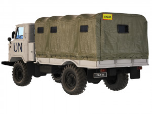 GAZ 66 tarpaulin body 1967 Model 3D