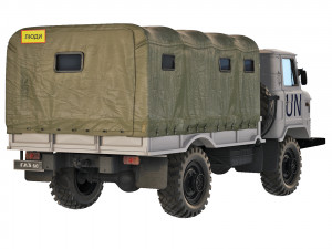 GAZ 66 tarpaulin body 1967 Model 3D