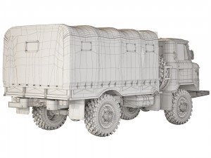 GAZ 66 tarpaulin body 1967 Model 3D
