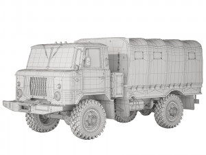 GAZ 66 tarpaulin body 1967 Model 3D