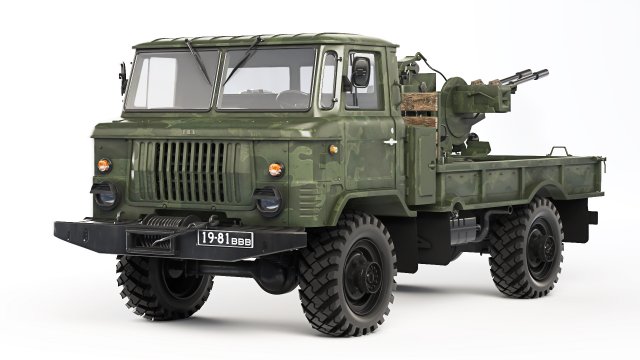 GAZ 66 with ZU-23-2 1970 Modelo 3D .c4d .max .obj .3ds .fbx .stl .blend 