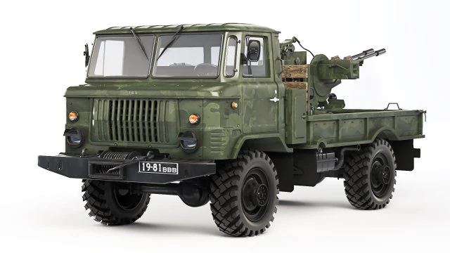 GAZ 66 with ZU-23-2 1970 3D Model .c4d .max .obj .3ds .fbx .stl .blend 