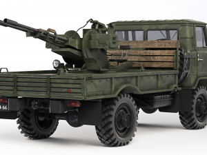 GAZ 66 with ZU-23-2 1970 Modelo 3D