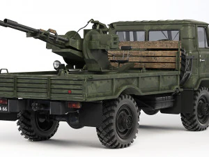 GAZ 66 with ZU-23-2 1970 3D Model