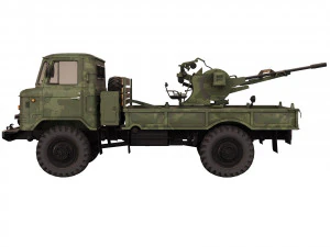 GAZ 66 with ZU-23-2 1970 3D Model