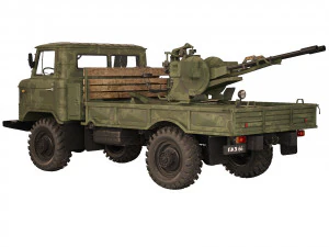 GAZ 66 with ZU-23-2 1970 3D Model