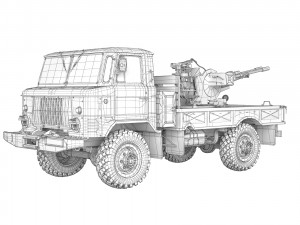 GAZ 66 with ZU-23-2 1970 Modelo 3D