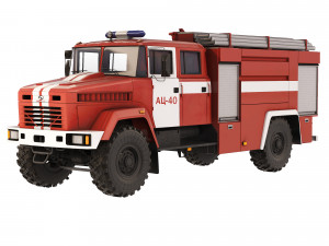 KrAZ 5233 NE AC-40 fire truck 2013 3D 模型